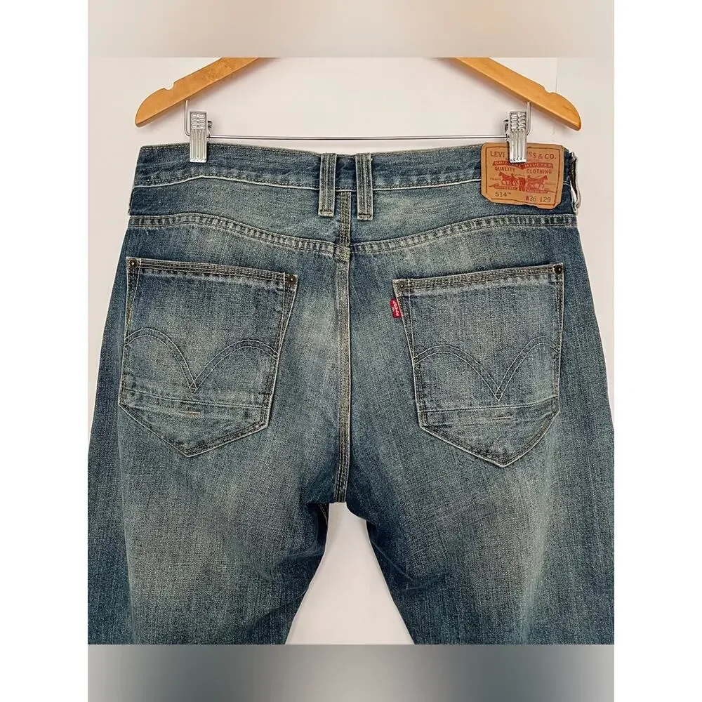 Levi’s 514 Slim Straight Jean Cotton Denim Mens Size 36x29 (actual 34x28.5) Blue